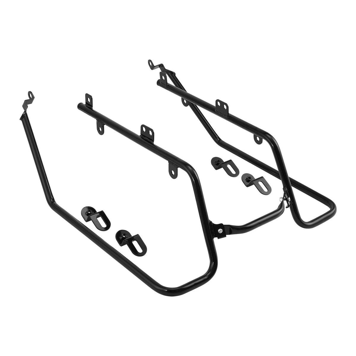 Hard Saddlebags & Conversion Brackets Kit For Harley Dyna Street Bob 08-17 Black