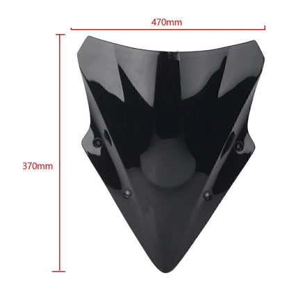 Dual Bubble Windscreen Windshield For Kawasaki Ninja 650 EX650 ER6F 17-19 Black