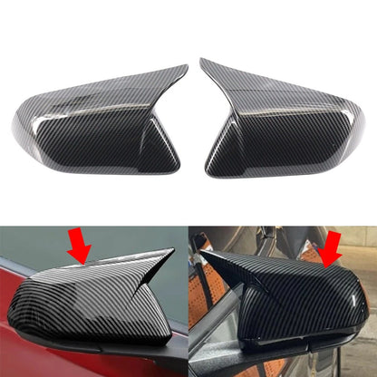 Rearview Side Mirror Cover Caps Carbon Fiber Pattern For Ford Mustang 2015-2023