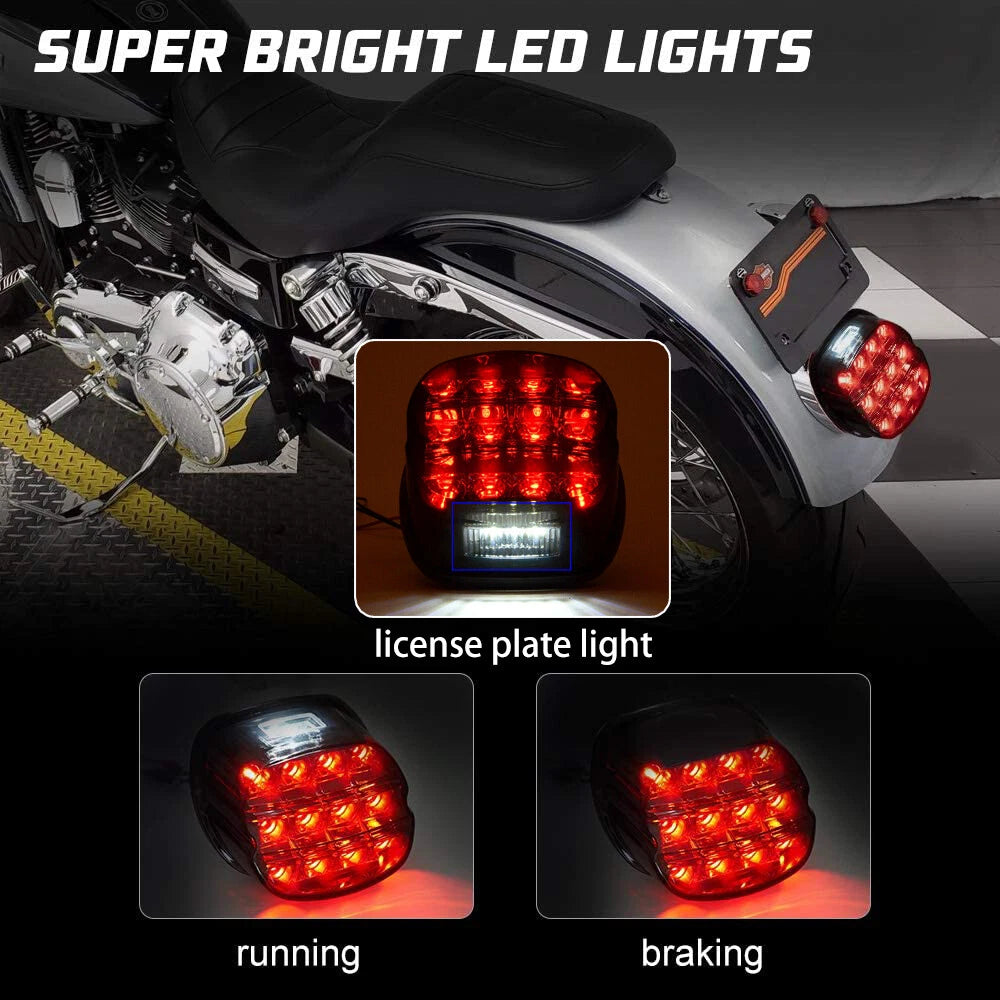 Smoke Laydown Taillight Tail Light Lens for Harley Sportster Dyna Softail Tourin