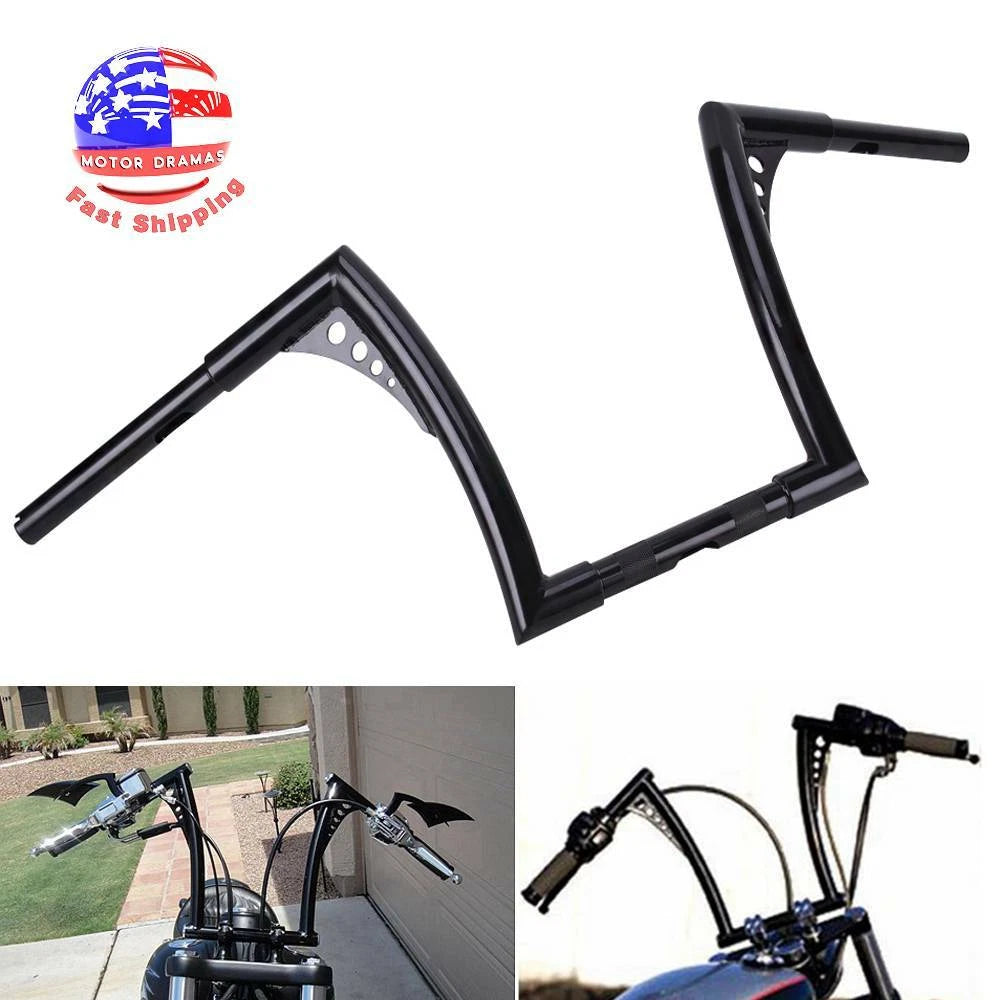 12" Inch Handlebar Rise Ape Hangers For Harley Sportster XL 883 1200 FLST FXST