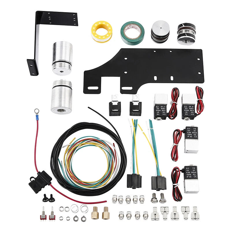 Front Air Ride Lowering Kit & Rear Suspension Tank Fit For Harley Touring 14-24