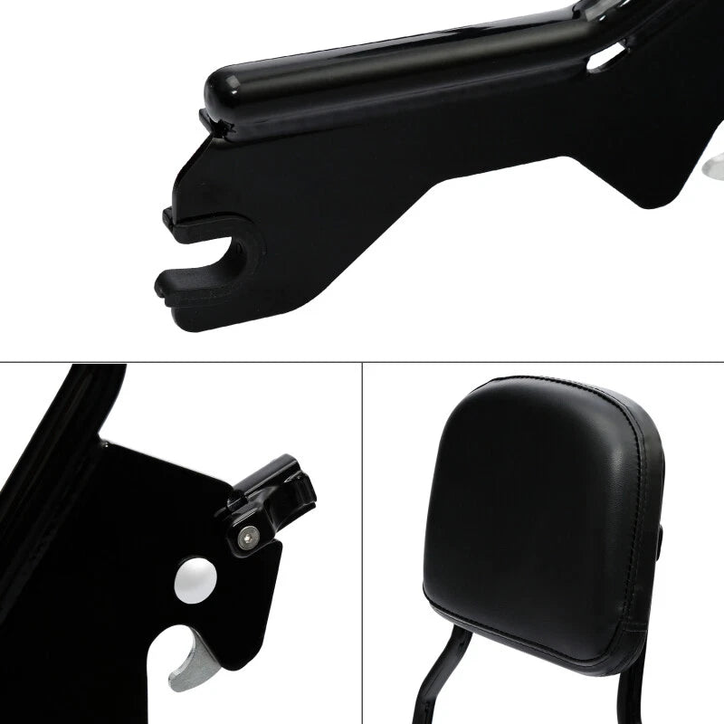 Sissy Bar Backrest Pad &Docking Hardware For Harley FXLR FXLRS FLSB 18-25 Black
