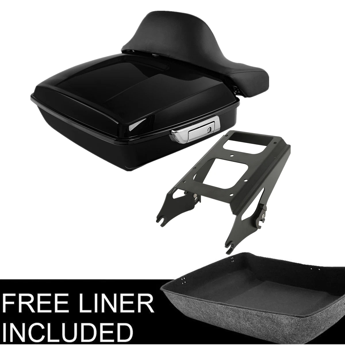 Chopped Trunk Backrest Rack Fit For Harley Touring Glide 2009-2013