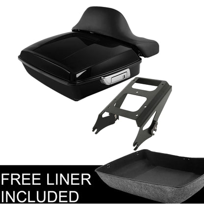 Chopped Trunk Backrest Rack Fit For Harley Touring Glide 2009-2013
