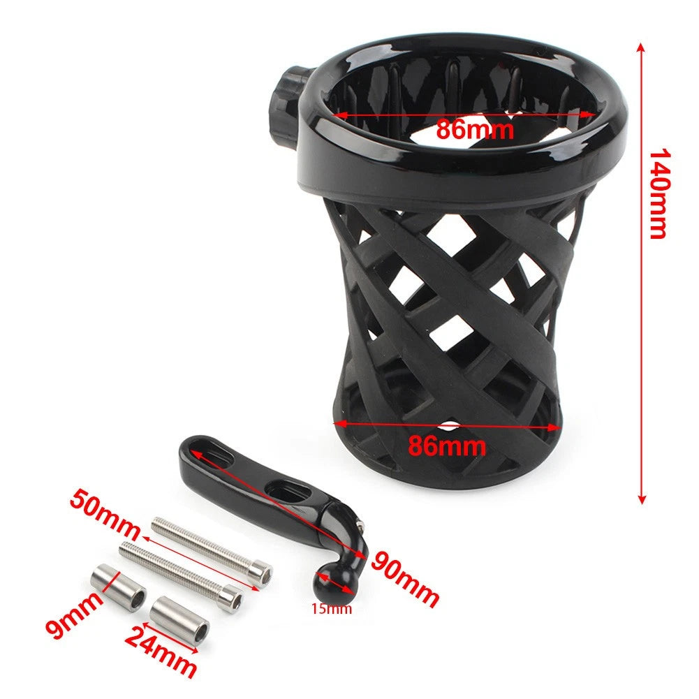 Moto Handlebar Cup Holder W/Mesh Basket Mount Longer For Goldwing GL1800 2001-21