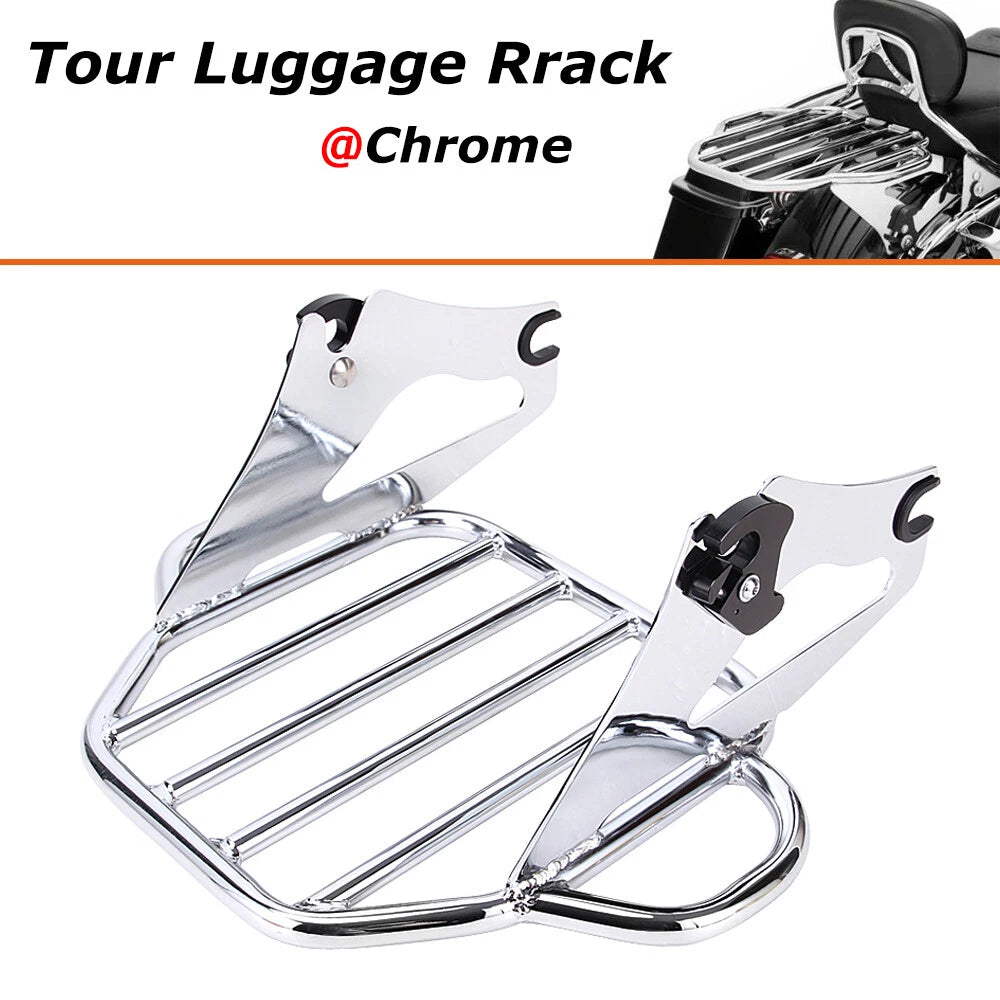 Detachable 2-Up Luggage Rack For Harley Touring Road King Electra Glide 2009-22