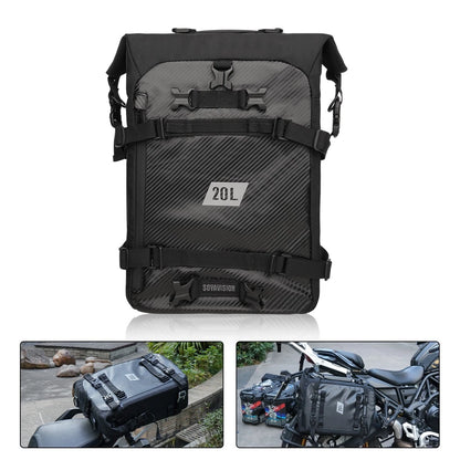 20L Motorcycle Rear Seat Bag Tail Luggage Storage Backpack For Harley BMW Honda