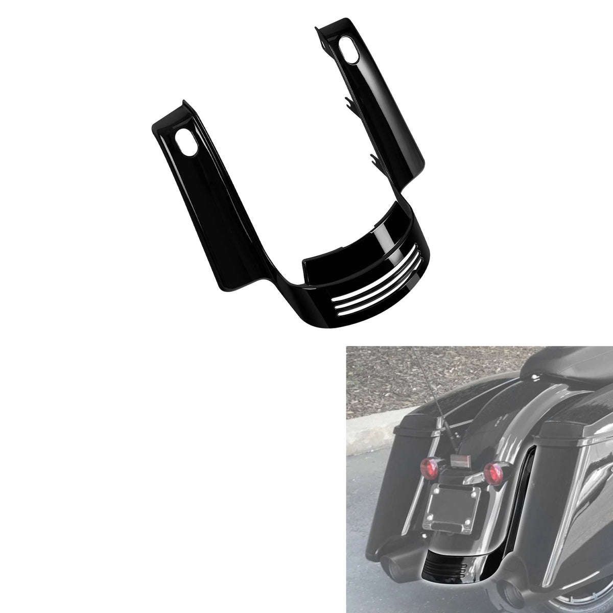 Gloss Black Rear Fender Fascia Fit For Harley Touring Electra Road Glide 2014-Up
