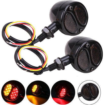 Motorcycle LED Bullet Amber & Red Turn Signal Light For Harley Softail Sportster