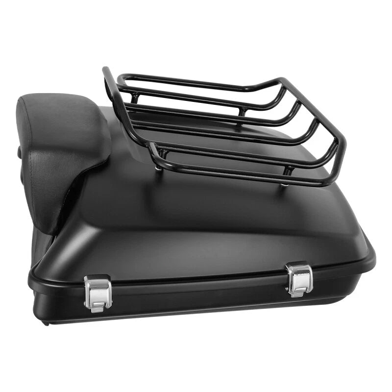 Matte Black Razor Trunk Backrest Pad Top Rack Fit Fit For Harley Touring 2014-Up
