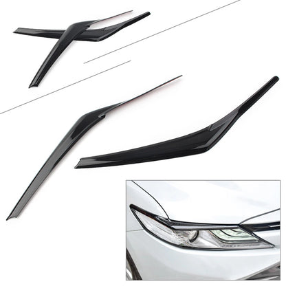 Headlight Eyebrow Decoration Cover Trim Black Fit Toyota Camry SE XSE 2018-2024