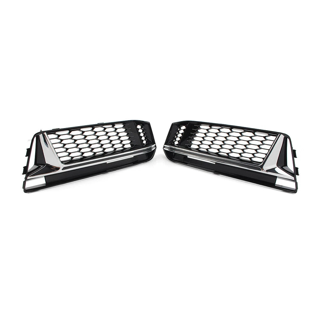 Front Bumper Fog Light Grille Cover Honeycomb For Audi A4 B9 S4 2016-2018