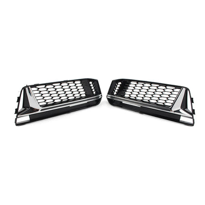 Front Bumper Fog Light Grille Cover Honeycomb For Audi A4 B9 S4 2016-2018