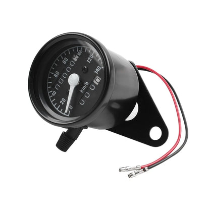 Motorcycle Universal Odometer Speedometer Tachometer Gauge Black 12V