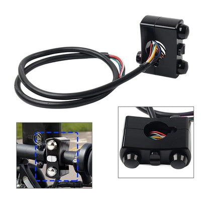 1" Handlebar Control Switch Horn Turn Signal Light Black For Harley Bobber