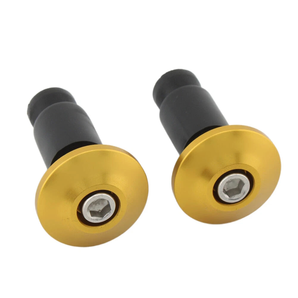 Motorcycle Dirt Bike 7/8'' 22MM Handle Bar End Handlebar Grips Cap Plugs Yellow