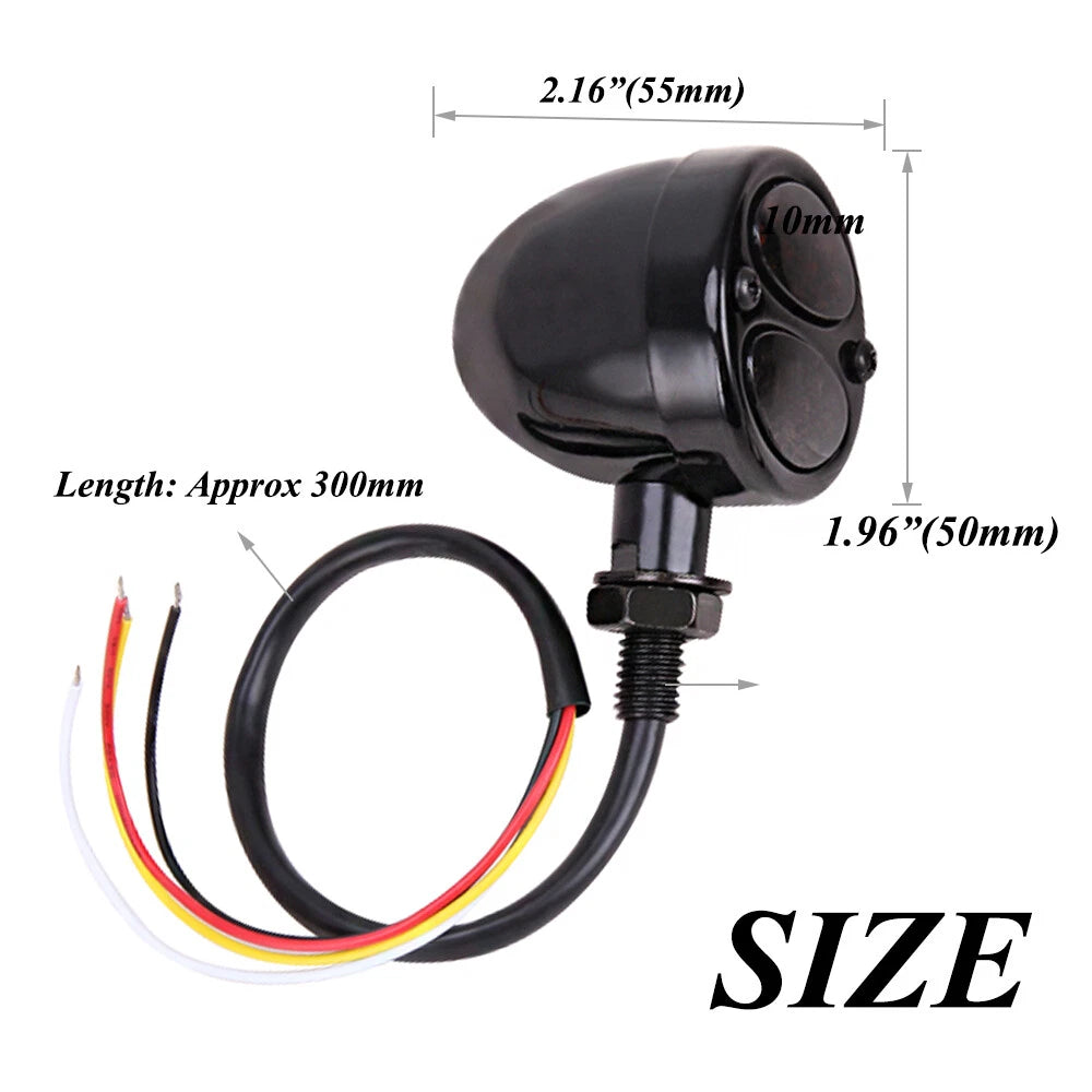Motorcycle LED Bullet Red Amber Brake Blinker Turn Signal Tail Lights For Harley