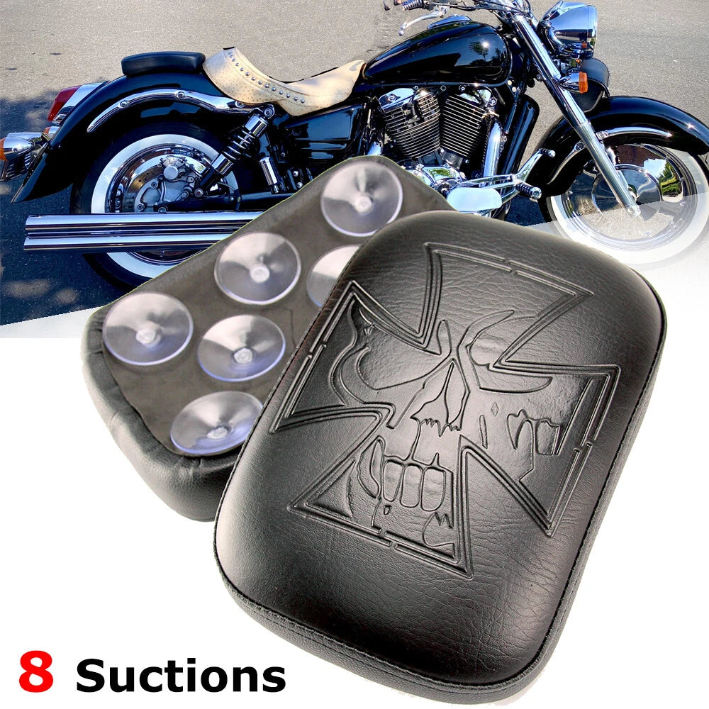 Skull Rear Pillion Back Seat 8 Suction Cups For Harley Chopper Sportster Softail