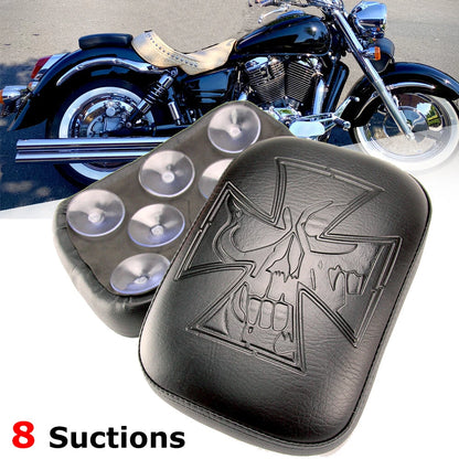 Skull Rear Pillion Back Seat 8 Suction Cups For Harley Chopper Sportster Softail