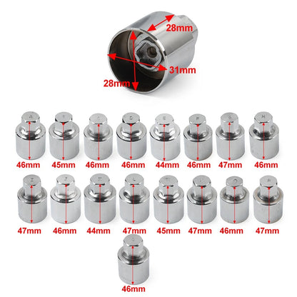 Locking Wheel Nut Key Anti-theft Screw Key Tool For Land Rover Freelander #M