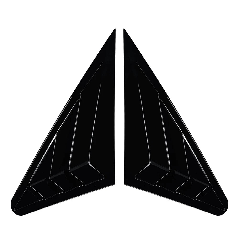 Glossy Blk Rear Window Louver Shutter Cover Trim For Audi A3 S3 8V Sedan 14-20