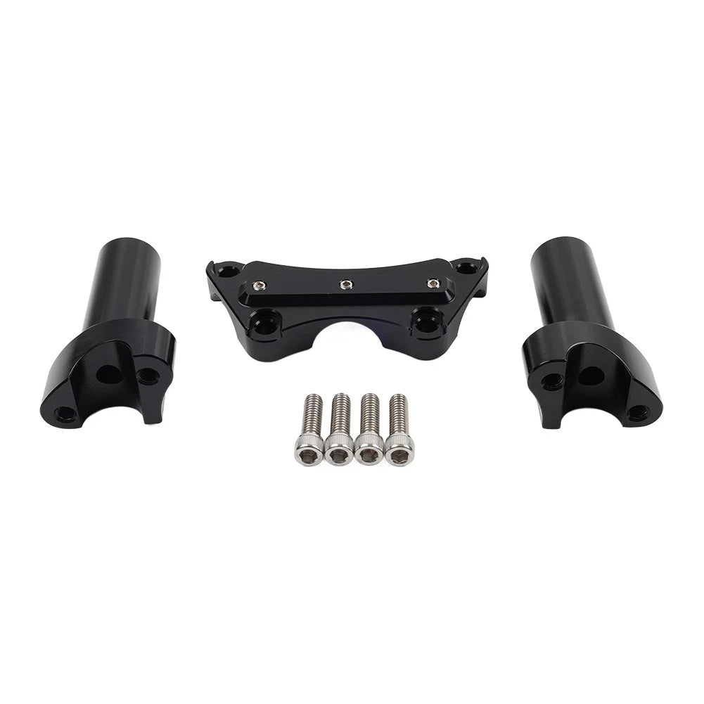 3.5" Straight Handlebar Riser & Top Clamp Black Fit Harley Dyna Tour Road Glide