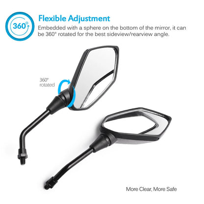 Black Motorcycle Side Mirrors For Kawasaki KLR650 KLX250 KLX250S KLX300R KLX450R