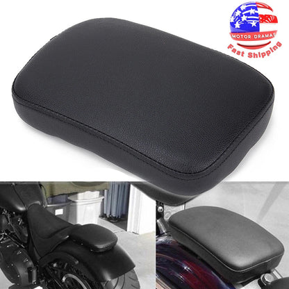 Leather Pillion Pad w/ 8 Suction Cup Rear Passenger Seat For Harley Custom Bikes