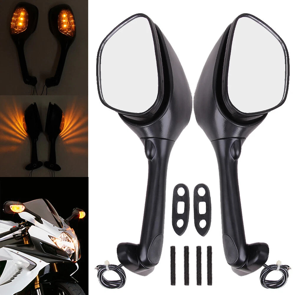 Rear View Mirrors LED Turn Signals For Suzuki GSXR600 GSXR750 2006-2015 GSXR1000