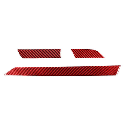 Carbon Fiber Red Dashboard Panel Cover Trim For Toyota Tundra 2014-2021 LHD 3PCS