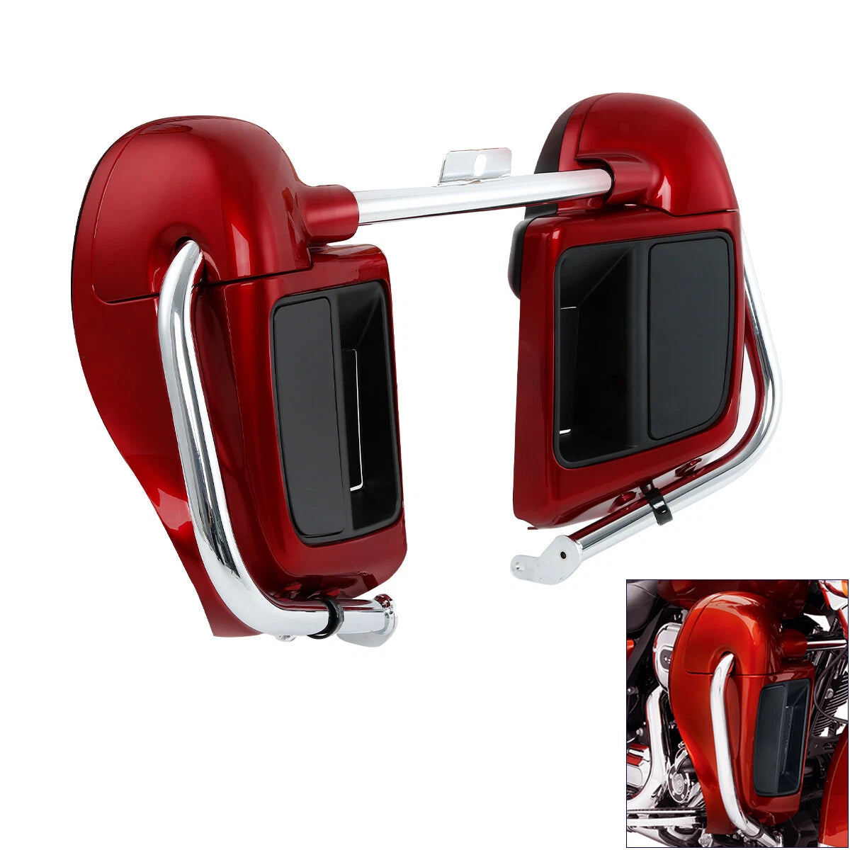 Red Lower Vented Fairings Engine Guard Crash Bar For Harley Electra Glide 14-Up