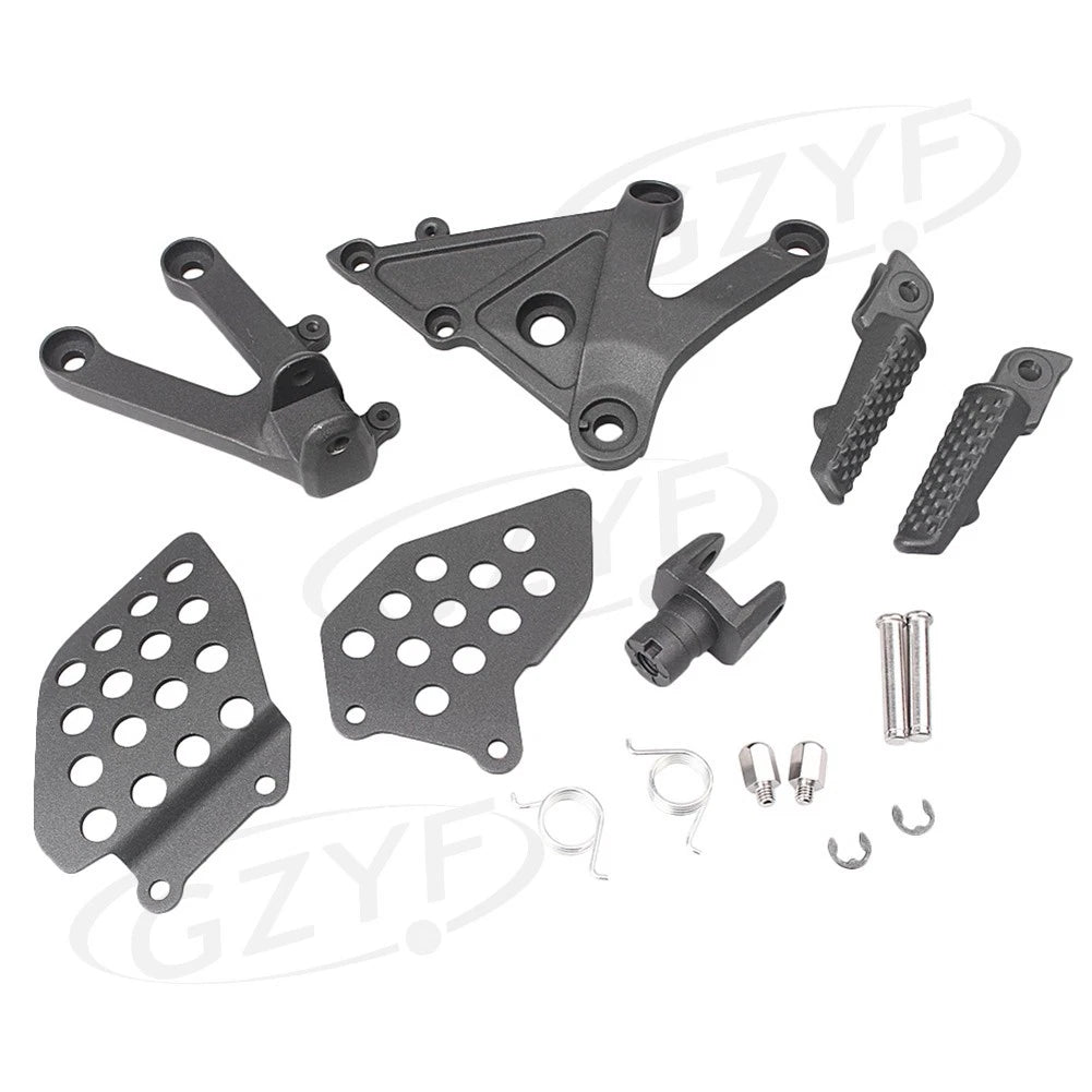 Front Rider Foot Pegs Footrest Bracket Black For Honda CBR600RR 2003 2004 - 2006