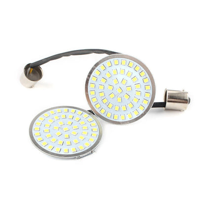 2" 1156 LED Turn Signal Inserts Style Amber Light for Harley Davidson 2pc