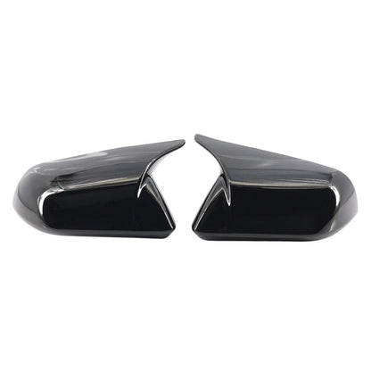 Rearview Side Mirror Cover Caps Glossy Black For Ford Mustang 2015-2023