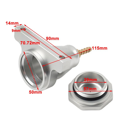 Silver Upgraded Billet Hydraulic Clutch Reservoir w/O-Ring Application Universal