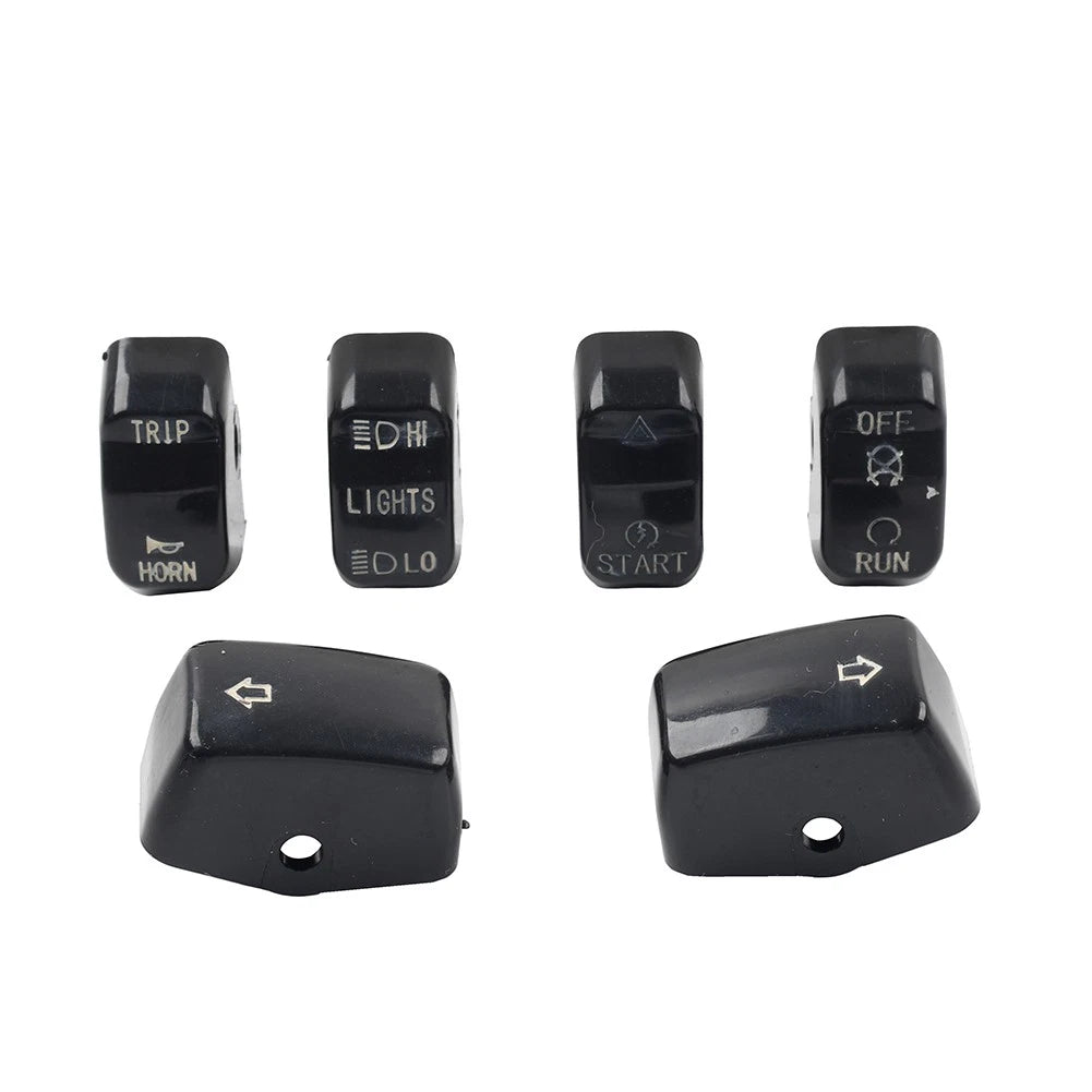 6x Hand Control Switch Housing Button Caps for Harley Sportster XL XR 1996-2013