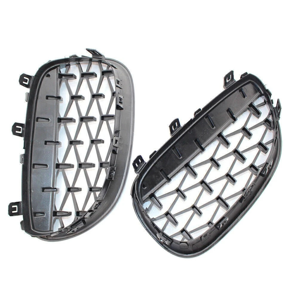 Front Kidney Grill Diamond Meteor Black For BMW E60 03-09 5 Series Gloss Car US