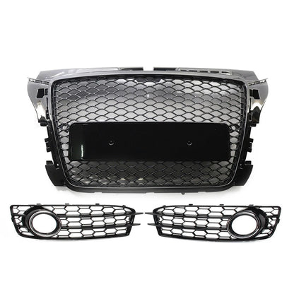 Front Bumper Radiator Honeycomb Grille Fog Light Cover For Audi A3 8P 2009-2012