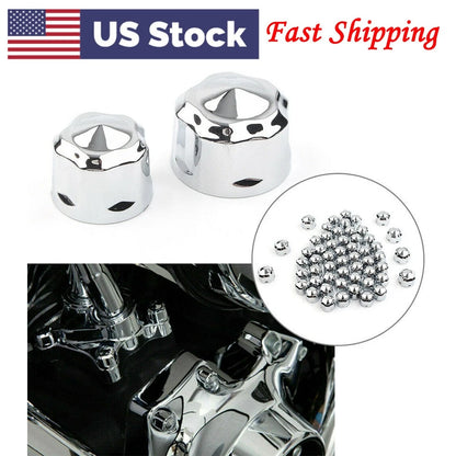 Chrome Engine Bolt Cap Set for Harley-Davidson Touring 1999-2016/Softail 99-17
