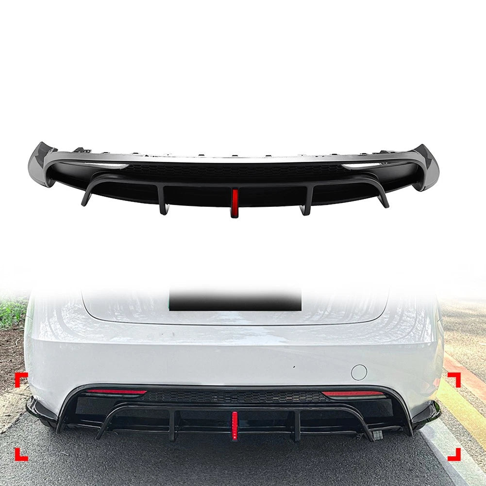 Rear Bumper Protector Splitter Spoiler Lip For Tesla Model 3 2023-2025