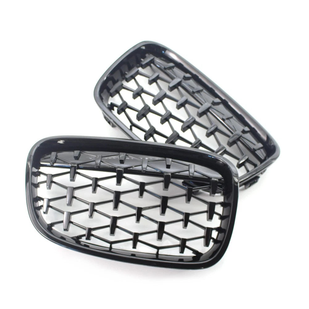 Gloss Black Diamond Meteor Front Kidney Grill Fit BMW 1 Series F20 F21 2011-14