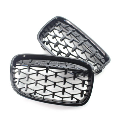 Gloss Black Diamond Meteor Front Kidney Grill Fit BMW 1 Series F20 F21 2011-14