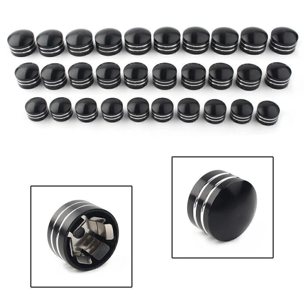 11mm Inner Schrauben Motor Bolt Topper Caps Cover Fit Harley Dyna V-Rod Black
