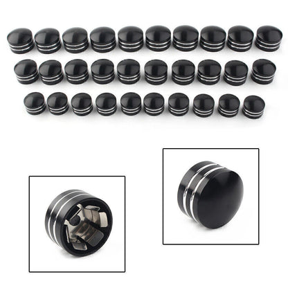 11mm Inner Schrauben Motor Bolt Topper Caps Cover Fit Harley Dyna V-Rod Black