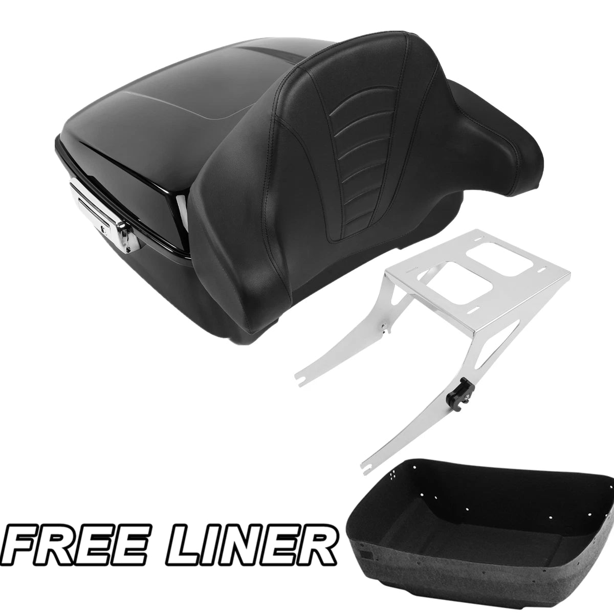 King Trunk Pad Two Up Mount Rack Luggage Fit For Harley Fatboy FLST 2008-2016 15