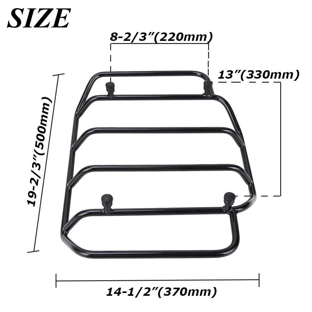 Black Tour Pack Pak Top Trunk Luggage Rack For Harley Touring Model 1988-2020 US