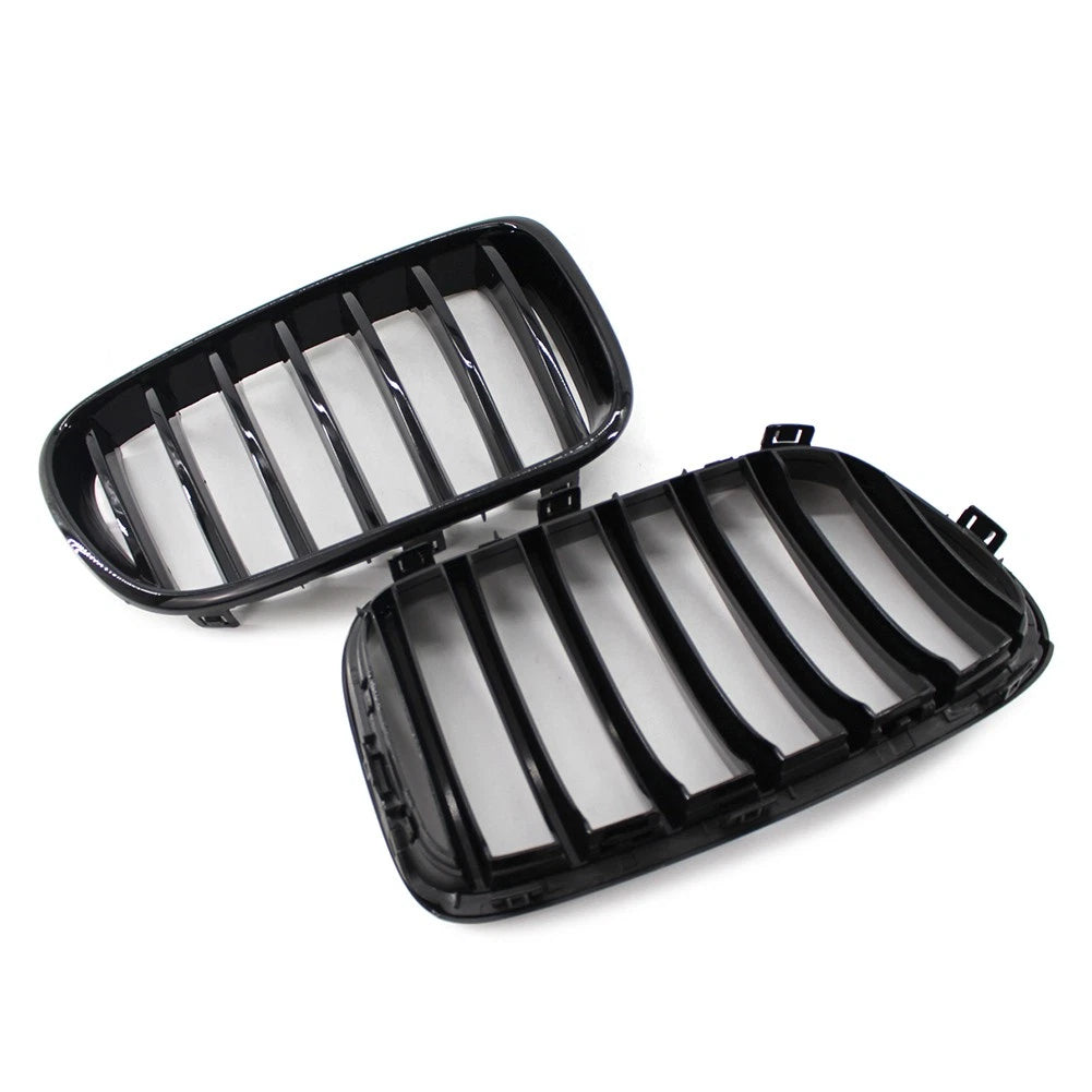 2x Front Radiator Kidney Grille For BMW X3 F25 2009-2017 51117237422 Gloss Black