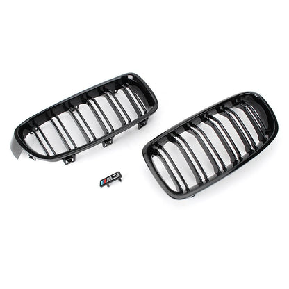 Double Line Front Hood Bumper Kidney Grille Grill For BMW 3 Series F30 F31 13-19
