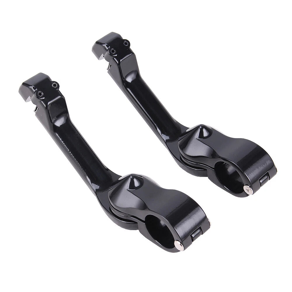 1.25" 32mm Gloss Black Long Angled Highway Engine Guard Foot Pegs Kit For Harley